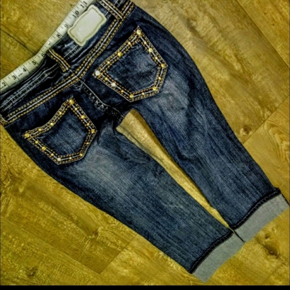 Shyanne Jeans Size 25 Skinny Cuff Crop Embellished - Picture 4 of 11